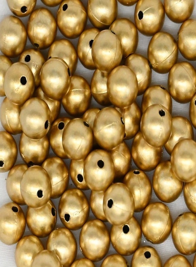 SATRA TRADERS DIY Crafts Golden Matt Metallic Plated Round Beads Tiny Smooth Beads DIY Jewelry Making | 100g (6mm) - Image 1